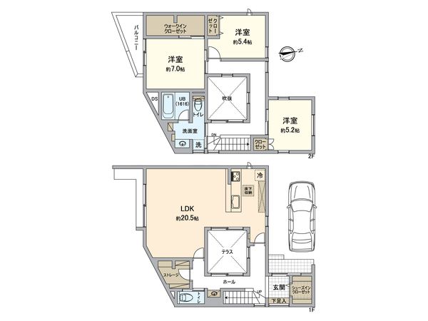 畑町新築戸建 間取図(平面図) 畑町新築戸建 間取図(平面図)