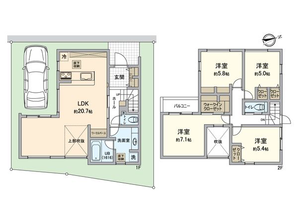 畑町新築戸建 間取図(平面図) 畑町新築戸建 間取図(平面図)