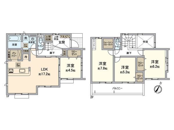 長沼町新築戸建 間取図(平面図) 長沼町新築戸建 間取図(平面図)