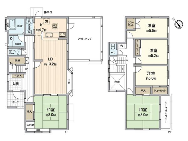 宮野木町戸建 間取図(平面図) 宮野木町戸建 間取図(平面図)