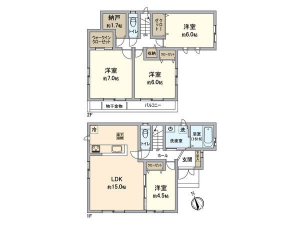 天台4丁目新築戸建 H号棟 間取図(平面図) 天台4丁目新築戸建 H号棟 間取図(平面図)