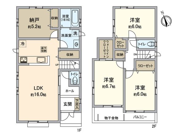 天台4丁目新築戸建 F号棟 間取図(平面図) 天台4丁目新築戸建 F号棟 間取図(平面図)