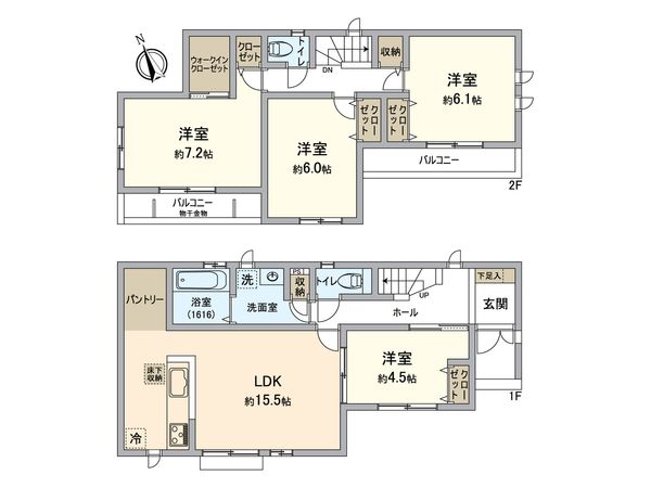 天台4丁目新築戸建 E号棟 間取図(平面図) 天台4丁目新築戸建 E号棟 間取図(平面図)