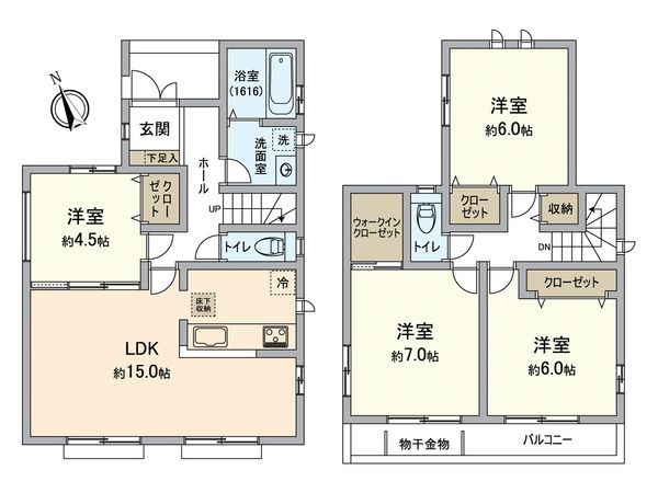天台4丁目新築戸建 B号棟 間取図(平面図) 天台4丁目新築戸建 B号棟 間取図(平面図)