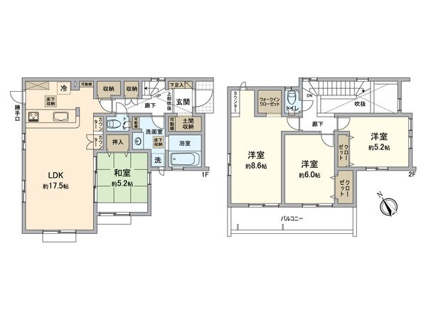 長沼原町新築戸建 間取図(平面図) 長沼原町新築戸建 間取図(平面図)