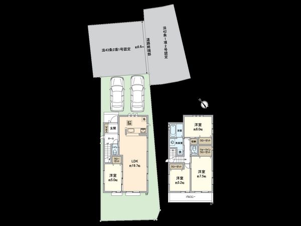 朝日ヶ丘3丁目新築戸建2号棟 間取図(平面図) 朝日ヶ丘3丁目新築戸建2号棟 間取図(平面図)