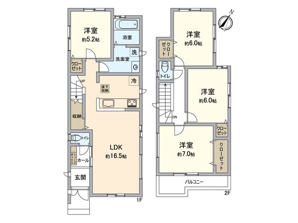 西小中台 新築戸建 間取図(平面図) 西小中台 新築戸建 間取図(平面図)