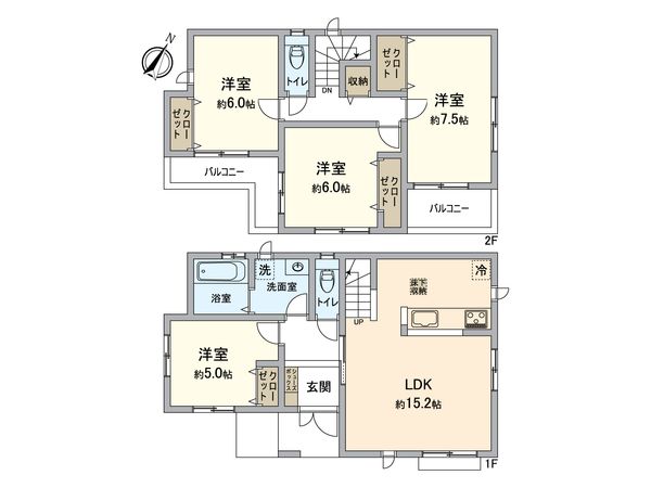 西小中台 新築戸建 間取図(平面図) 西小中台 新築戸建 間取図(平面図)