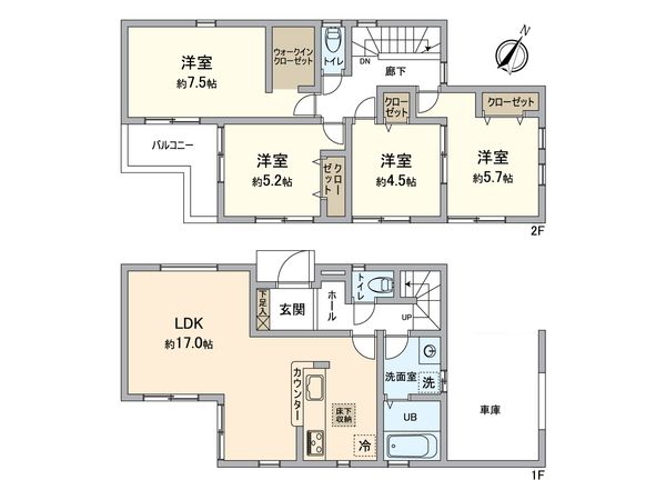 長沼町第3 新築戸建 間取図(平面図) 長沼町第3 新築戸建 間取図(平面図)