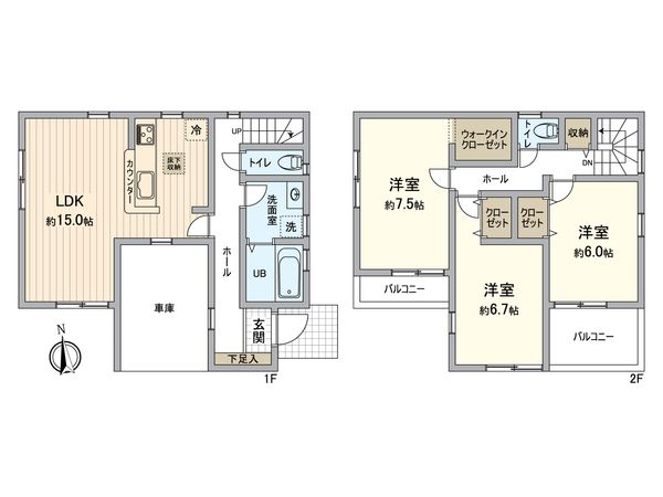 小仲台8丁目新築戸建 間取図(平面図)