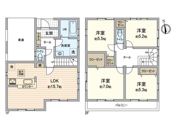 天戸町 新築戸建 間取図(平面図) 天戸町 新築戸建 間取図(平面図)