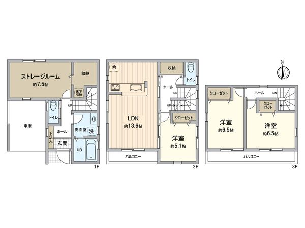 小仲台8丁目新築戸建 間取図(平面図) 小仲台8丁目新築戸建 間取図(平面図)