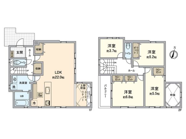 長沼町 2期 間取図(平面図) 長沼町 2期 間取図(平面図)