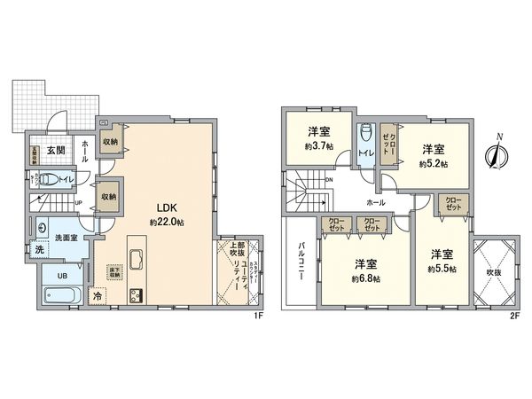 長沼町 2期 間取図(平面図) 長沼町 2期 間取図(平面図)