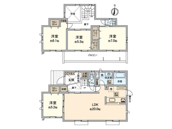 こてはし台6丁目新築戸建 間取図(平面図)
