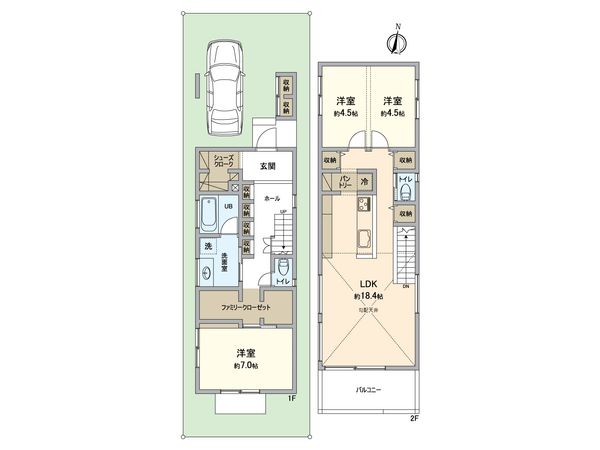 小仲台3丁目新築戸建 間取図(平面図) 小仲台3丁目新築戸建 間取図(平面図)