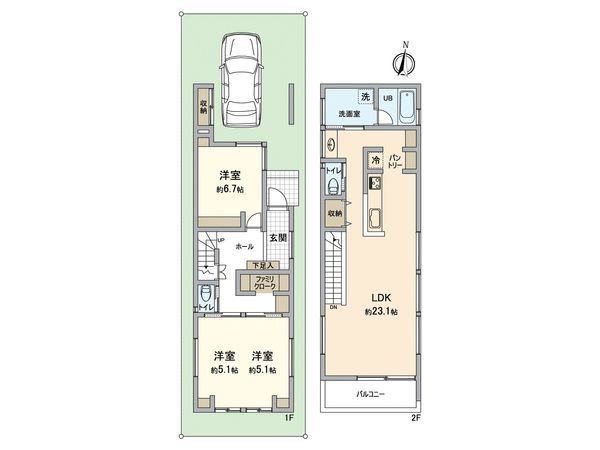 小仲台3丁目新築戸建 間取図(平面図) 小仲台3丁目新築戸建 間取図(平面図)