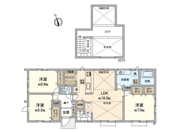 千種町新築平屋建 間取図(平面図) 千種町新築平屋建 間取図(平面図)