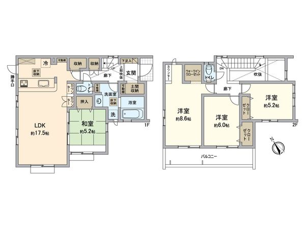 長沼原町新築戸建 間取図(平面図) 長沼原町新築戸建 間取図(平面図)