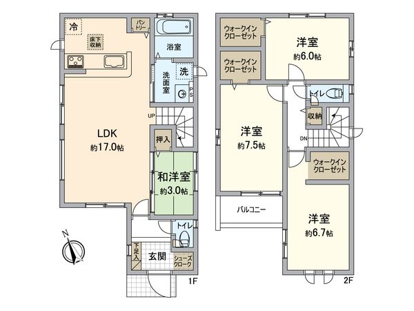 瑞穂3丁目新築戸建 15号棟 間取図(平面図)