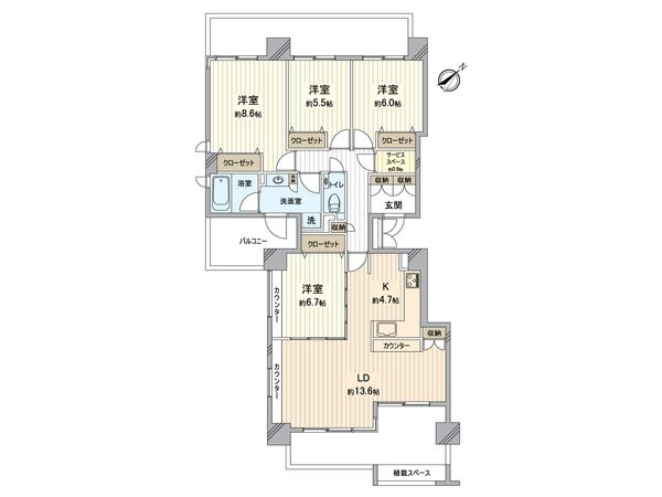 ガーデンプラザ新検見川 10番館 間取図(平面図) ガーデンプラザ新検見川 10番館 間取図(平面図)