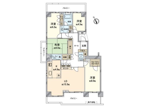 ヴィルフォーレ稲毛 8番館 間取図(平面図)