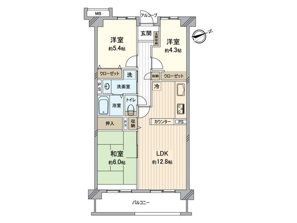 ロイヤルシャトー幕張 B棟 間取図(平面図)