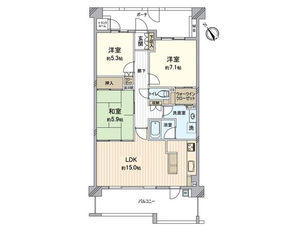 ガーデンプラザ新検見川 16番館 間取図(平面図) ガーデンプラザ新検見川 16番館 間取図(平面図)
