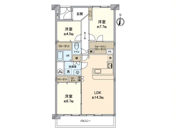 稲毛パークハウス B棟 間取図(平面図)