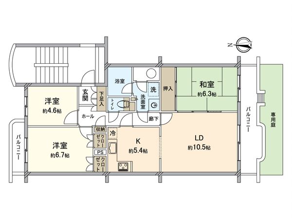ワコーレ稲毛ガーデン 弐番館 間取図(平面図) ワコーレ稲毛ガーデン 弐番館 間取図(平面図)