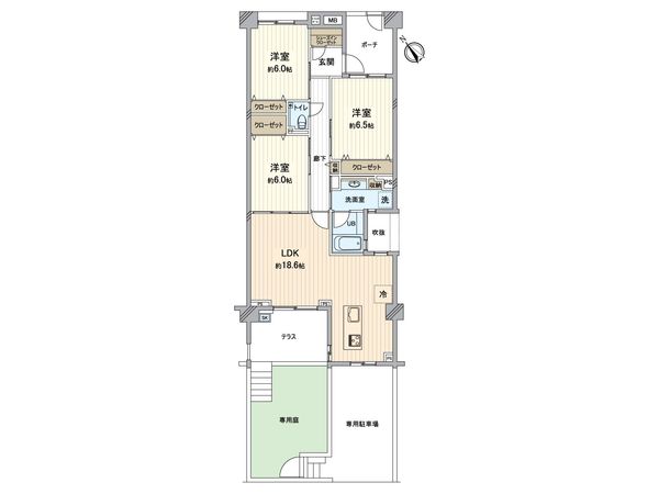 ザ・レジデンス稲毛台 ミッドコートウエスト 間取図(平面図) ザ・レジデンス稲毛台 ミッドコートウエスト 間取図(平面図)