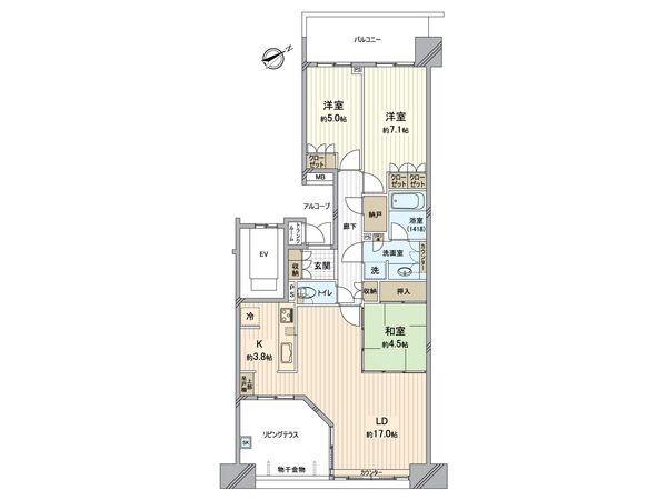 ガーデンプラザ新検見川 14番館 間取図(平面図) ガーデンプラザ新検見川 14番館 間取図(平面図)