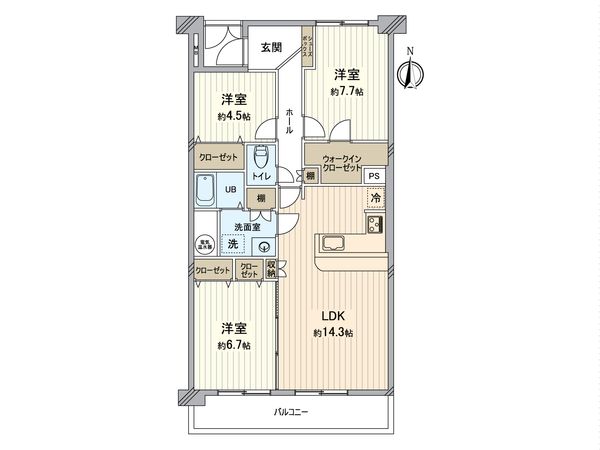 稲毛パークハウス B棟 間取図(平面図)