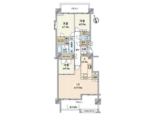 ガーデンプラザ新検見川 11番館 間取図(平面図) 間取図(平面図)