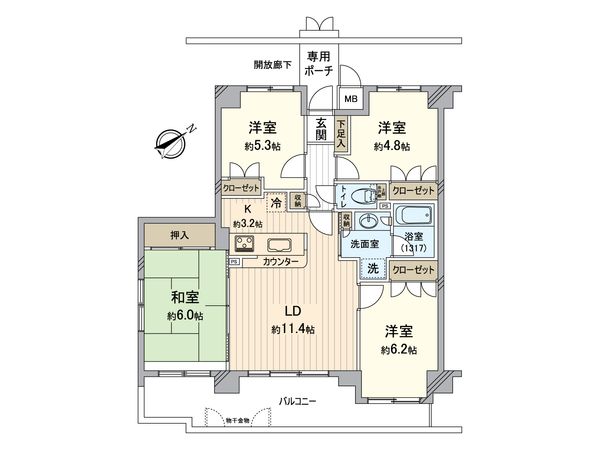 稲毛小中台サンハイツ 間取図(平面図)