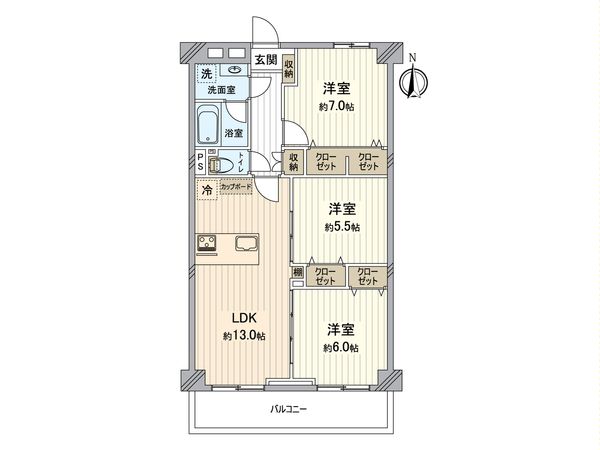 シャルム稲毛 間取図(平面図) 間取図(平面図)