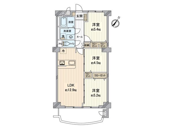 稲毛東映マンション A棟 間取図(平面図)