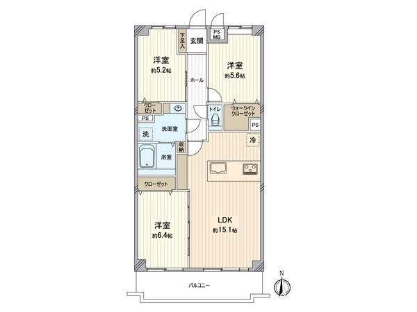 ライオンズマンション稲毛第三 間取図(平面図) ライオンズマンション稲毛第三 間取図(平面図)