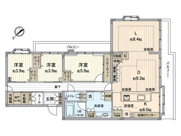 リズ稲毛 間取図(平面図)