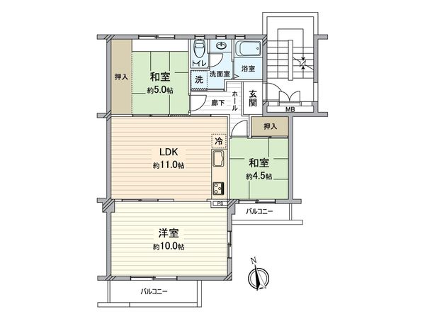 サニータウンにれの木台 第二住宅 間取図(平面図) サニータウンにれの木台 第二住宅 間取図(平面図)