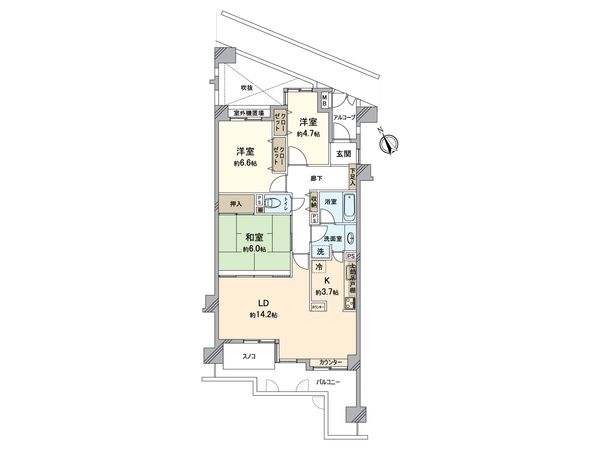 蘇我ロイヤルコンフォート101 A棟 間取図(平面図) 蘇我ロイヤルコンフォート101 A棟 間取図(平面図)