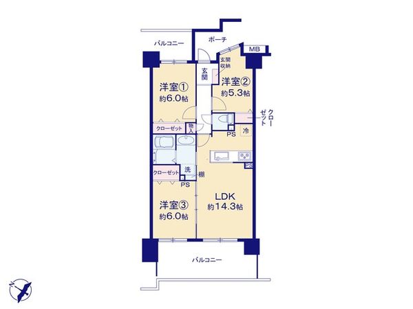 アクアフォレスタ・ルネ稲毛 フォレスタ棟 間取図(平面図) アクアフォレスタ・ルネ稲毛 フォレスタ棟 間取図(平面図)