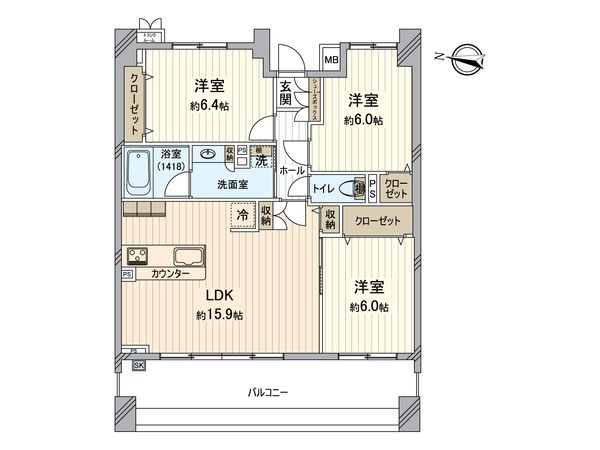D’グランセ稲毛 間取図(平面図) D’グランセ稲毛 間取図(平面図)