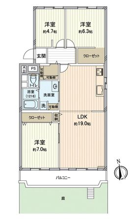 コープ園生 5号棟 間取図(平面図) コープ園生 5号棟 間取図(平面図)