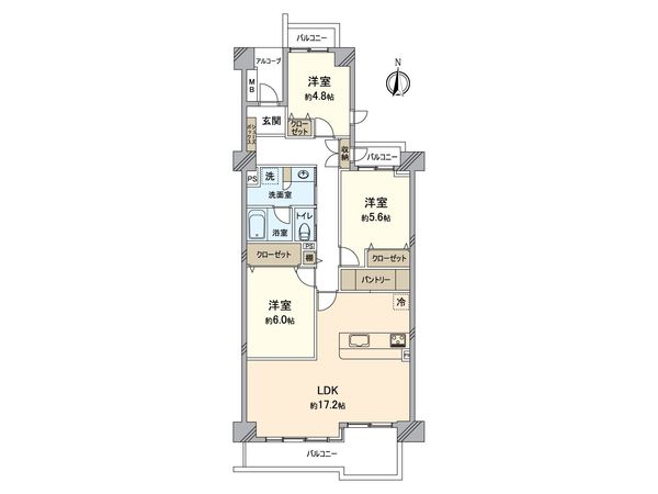 稲毛スカイタウン・やすらぎの街7号館 間取図(平面図)