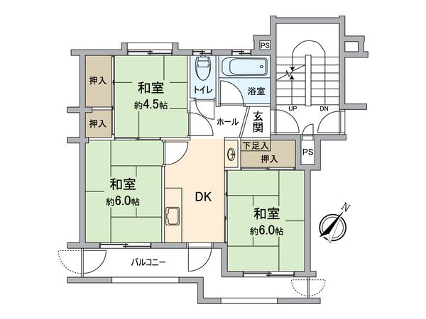 稲毛団地 8号棟 間取図(平面図) 稲毛団地 8号棟 間取図(平面図)