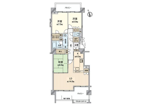 ガーデンプラザ新検見川 11番館 間取図(平面図) ガーデンプラザ新検見川 11番館 間取図(平面図)