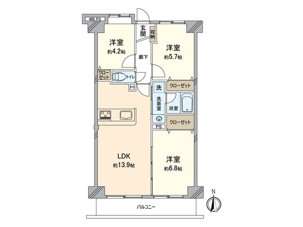 アインズコート稲毛 間取図(平面図) 間取図(平面図)