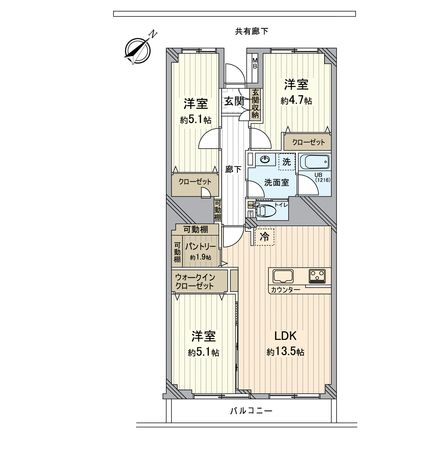 千葉ガーデンタウン B棟 間取図(平面図)