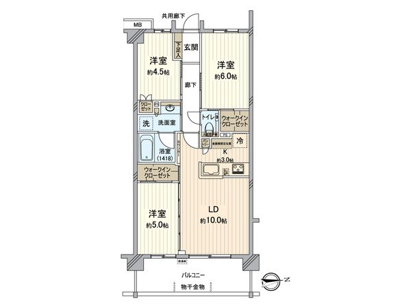 エクセレントシティ稲毛小仲台ガーデン 間取図(平面図) エクセレントシティ稲毛小仲台ガーデン 間取図(平面図)